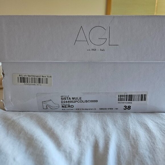 AGL Sista Platform Mule Black Leather - Picture 5 of 5